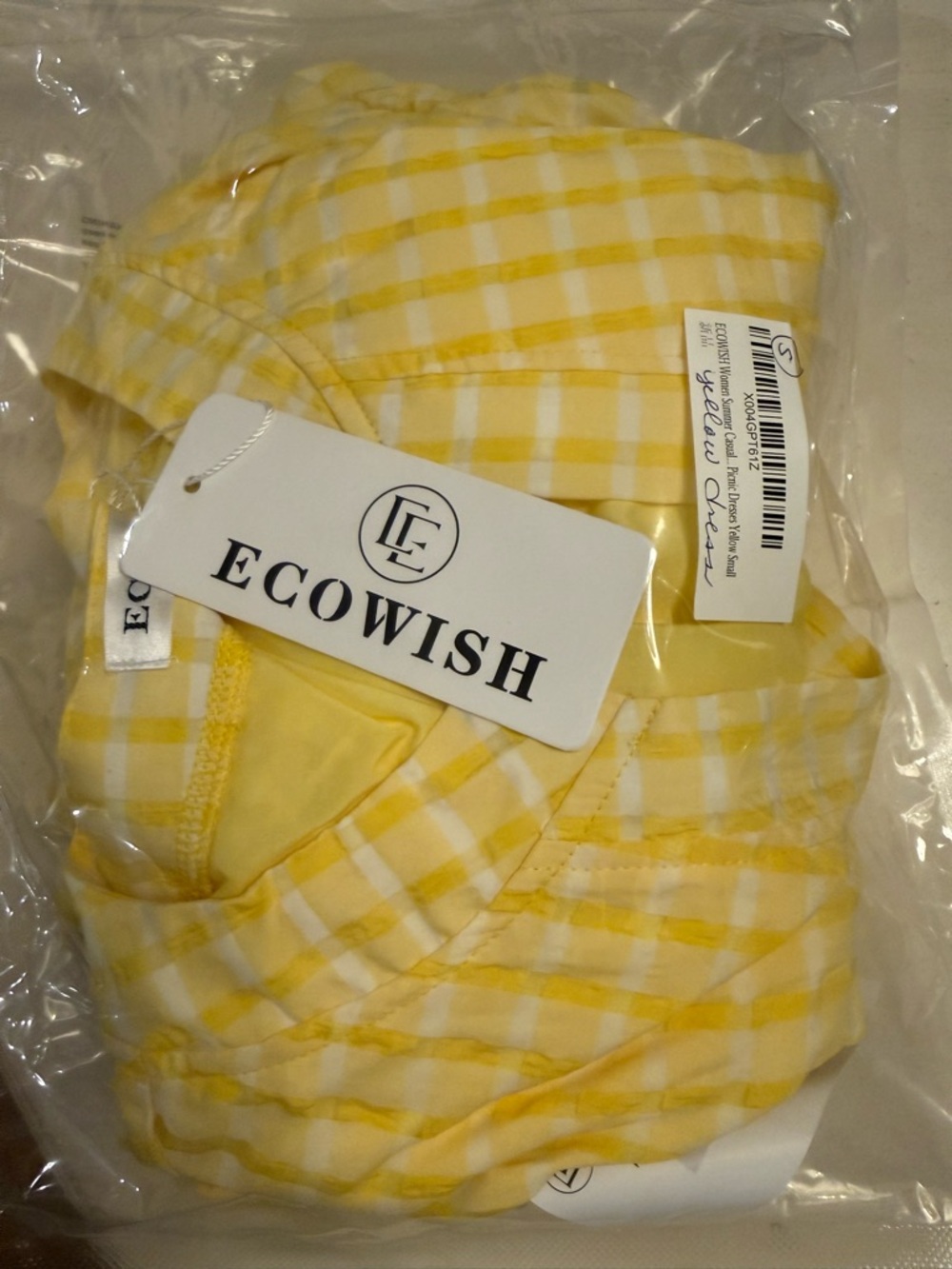 NWT Yellow Lightweight Tiered Eyelet Midi Dress-S - Picture 17 of 17